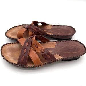 Clarks Artisan Arch Support Leather Comfort Brown Everyday Sandals 10